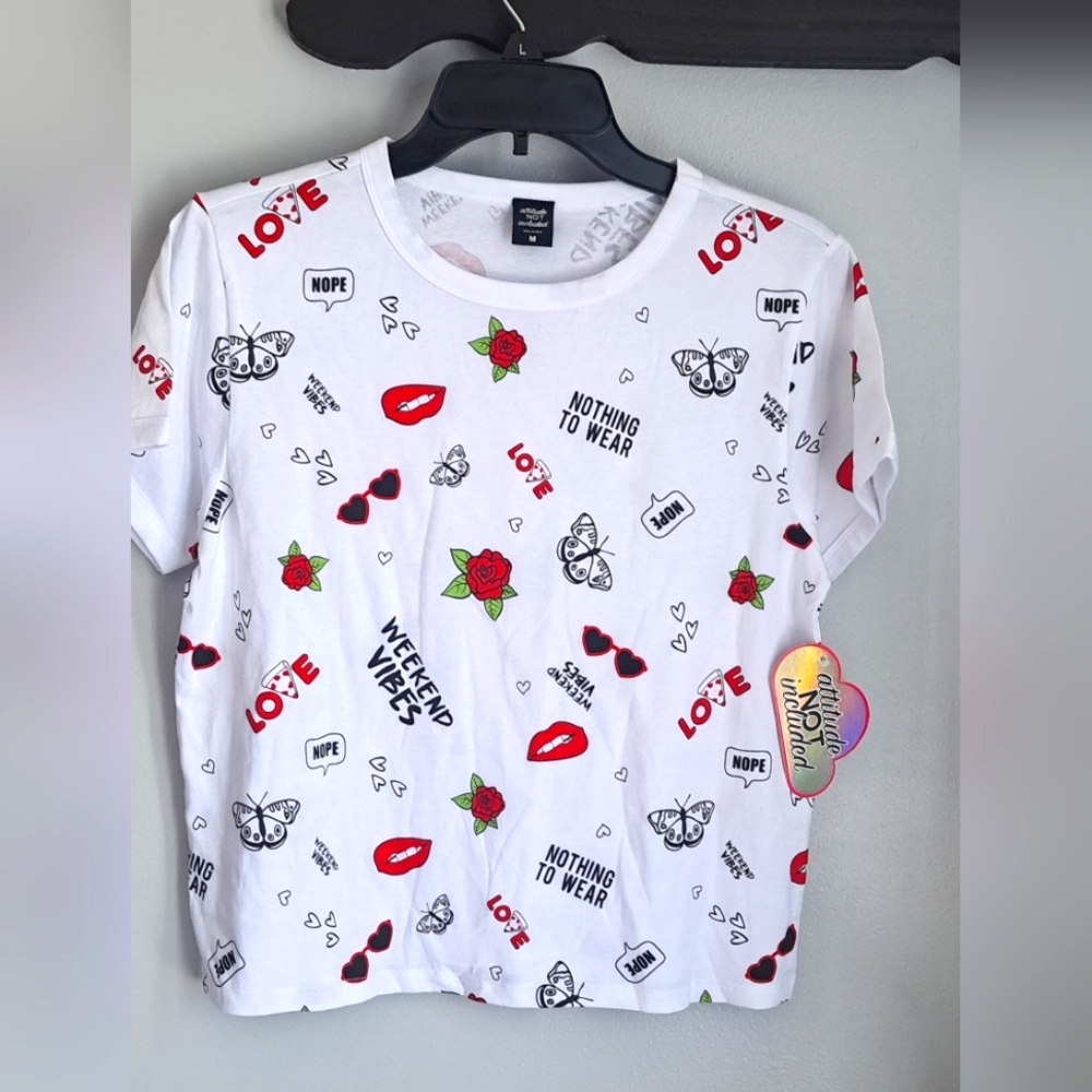Weekend Vibes Printed Graphic Hippie Tee Size Meduim # New